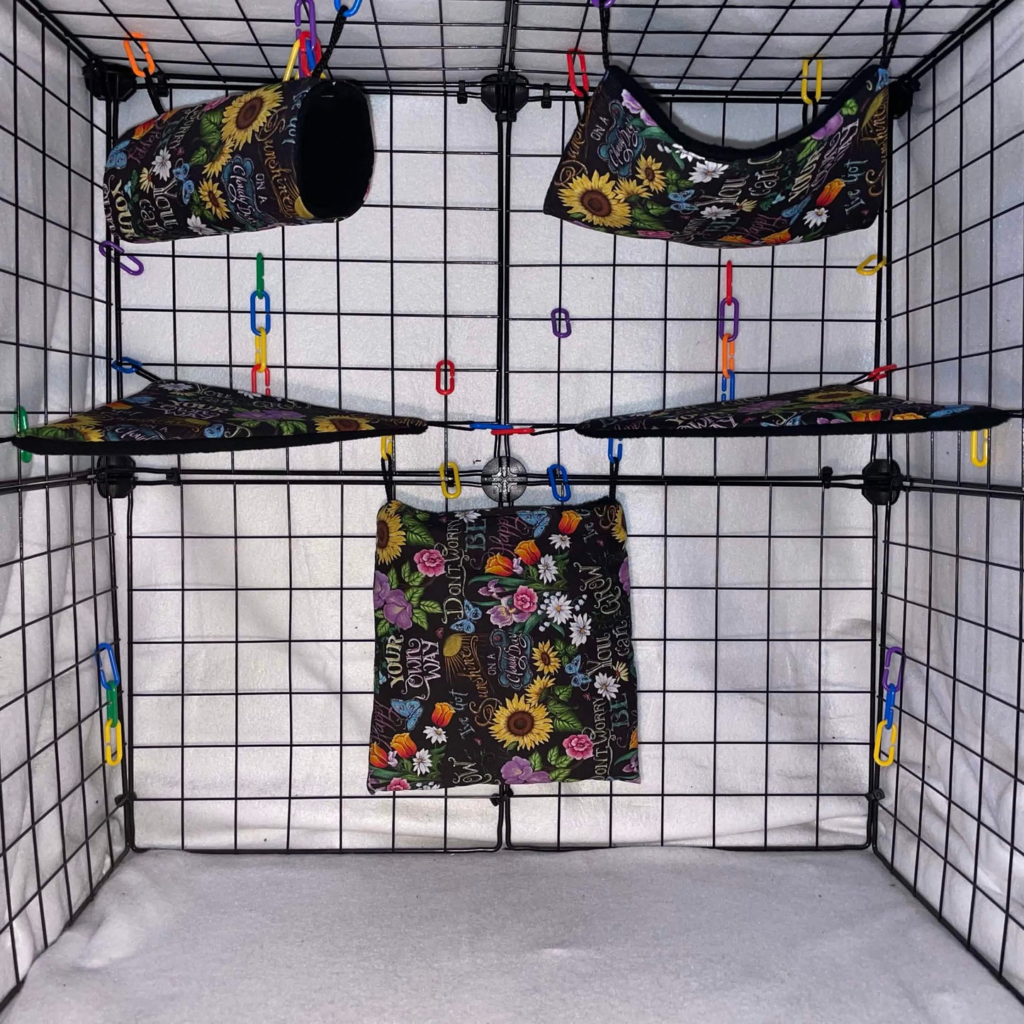 5pc Sugar Glider Fabric Cage Set - Select a Print