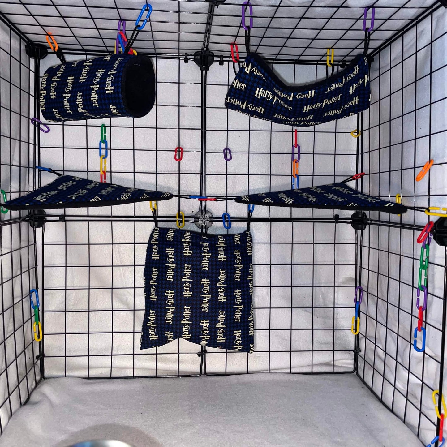 5pc Sugar Glider Fabric Cage Set - Select a Print