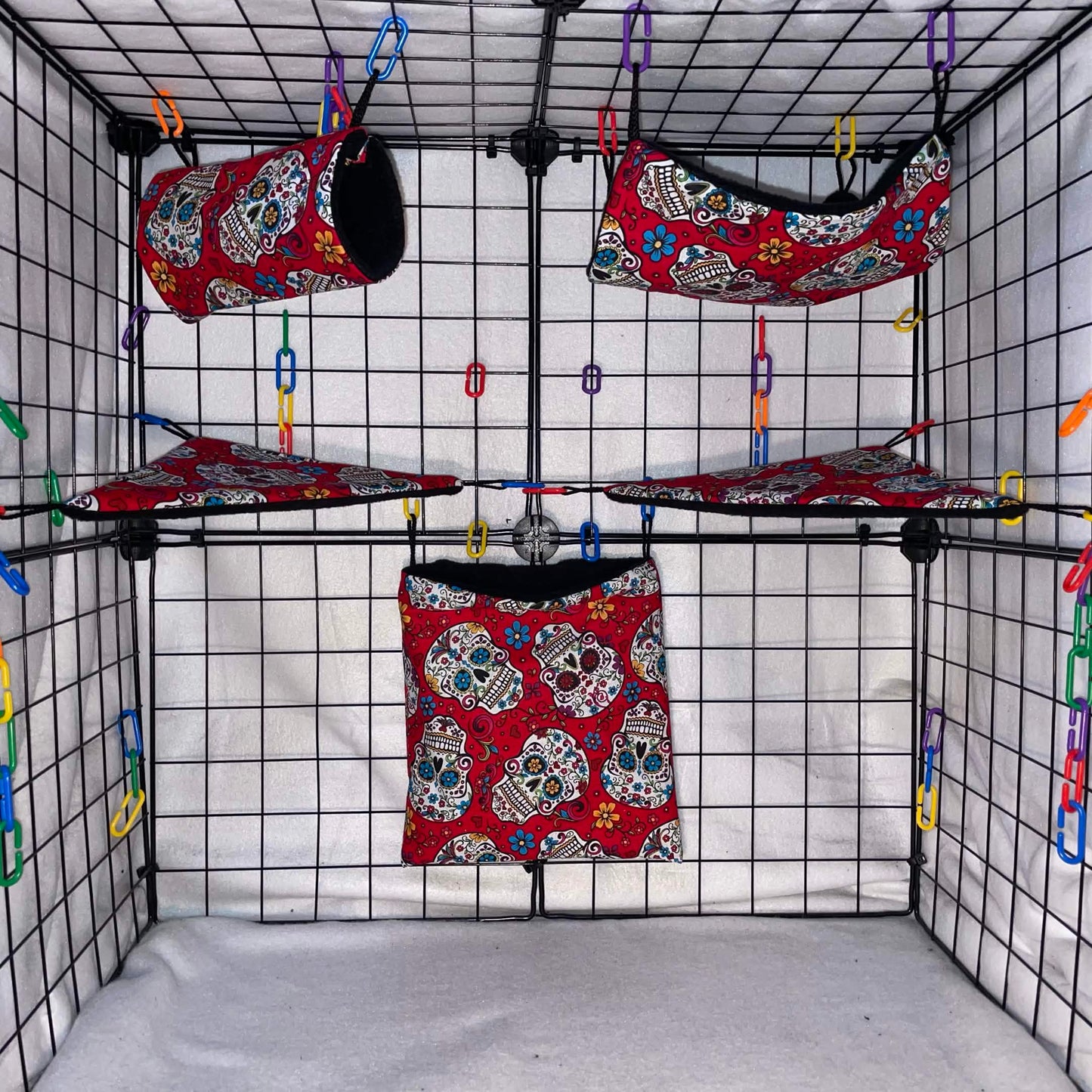 5pc Sugar Glider Fabric Cage Set - Select a Print