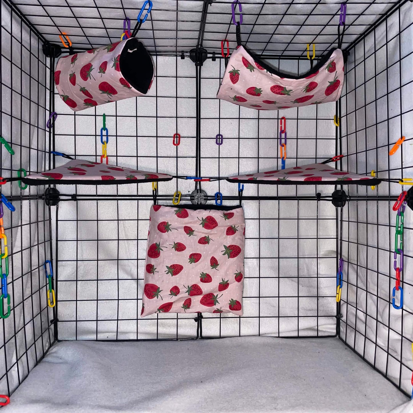 5pc Sugar Glider Fabric Cage Set - Select a Print