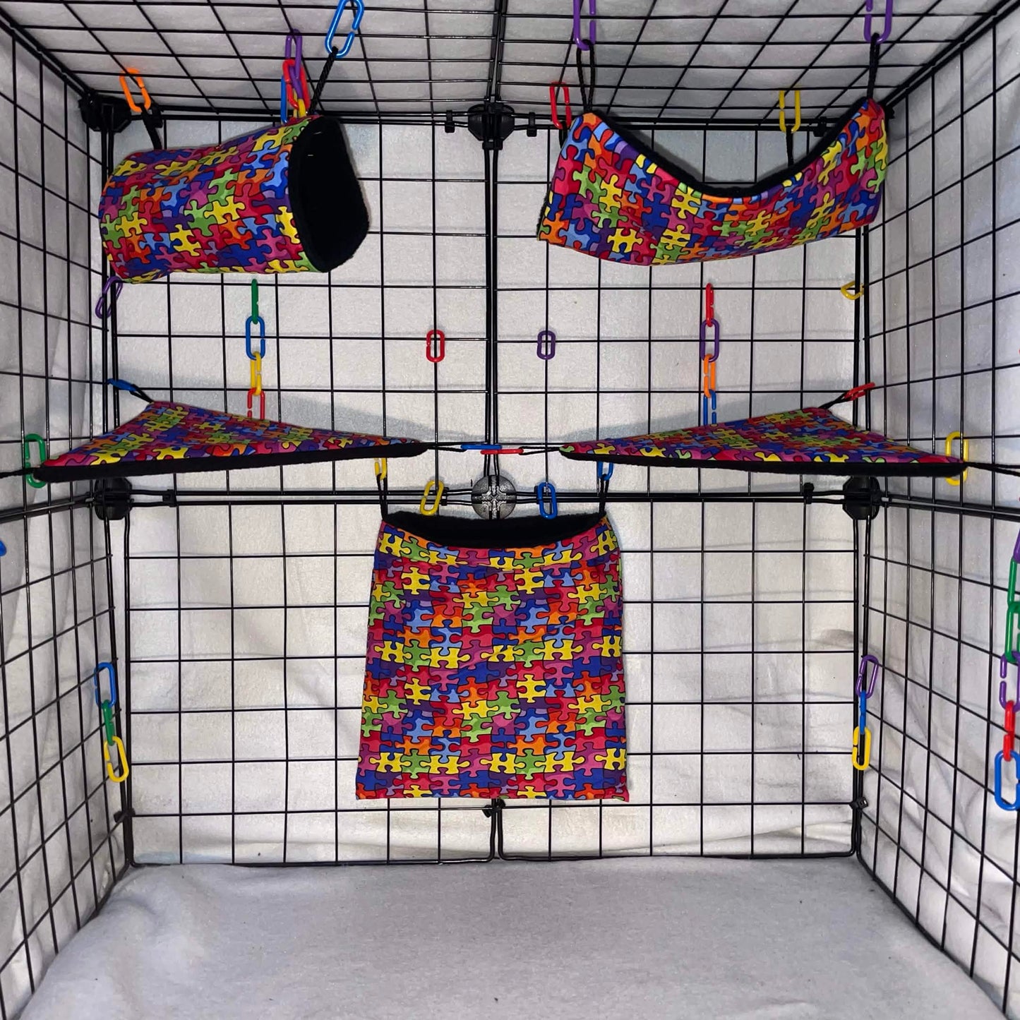 5pc Sugar Glider Fabric Cage Set - Select a Print