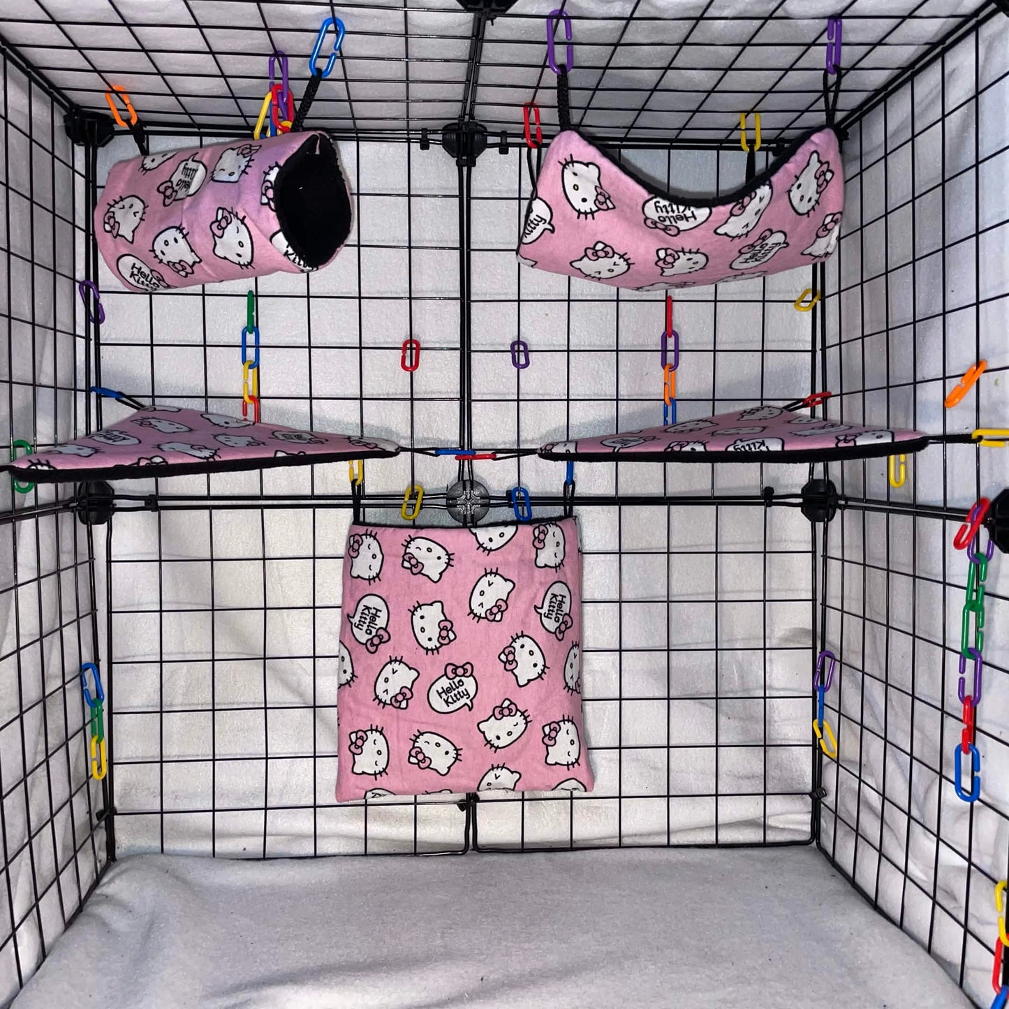 5pc Sugar Glider Fabric Cage Set - Select a Print