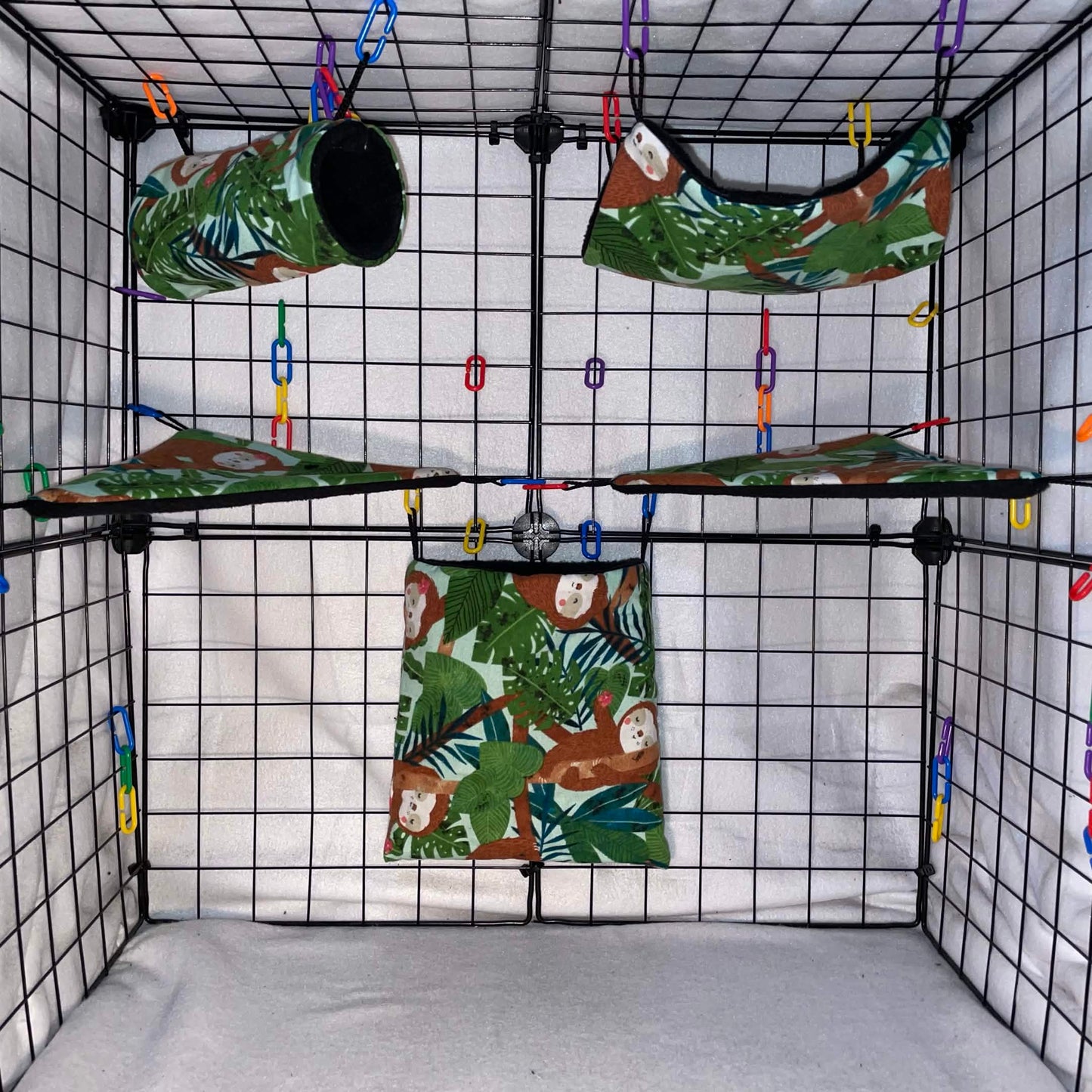 5pc Sugar Glider Fabric Cage Set - Select a Print