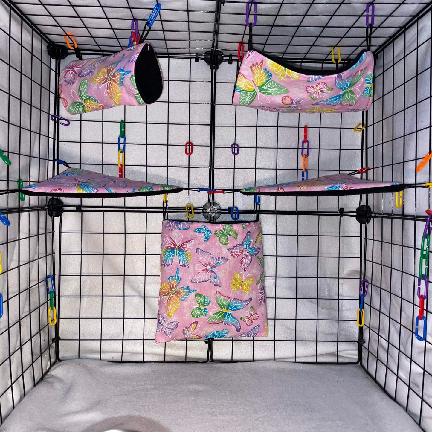 5pc Sugar Glider Fabric Cage Set - Select a Print