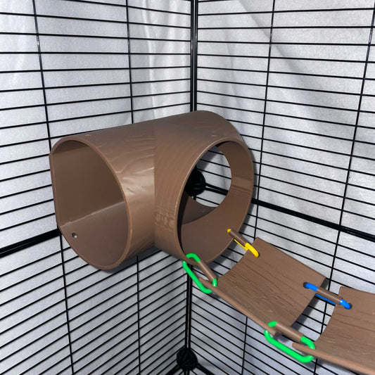 6"x 6" x 4.2" Wall-Mounted Sugar Glider Tree Tunnel T-Junction