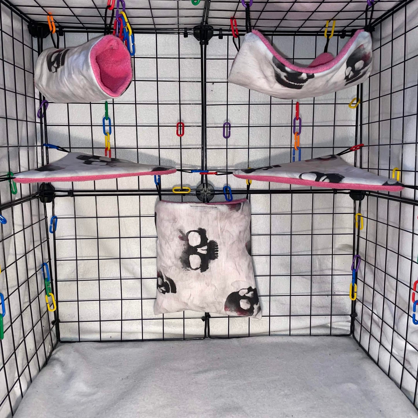 5pc Sugar Glider Fabric Cage Set - Select a Print