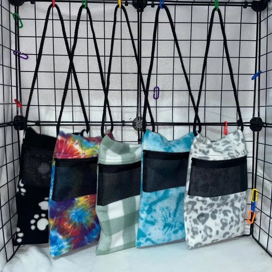 Five bonding pouches for sugar gliders in random prints